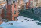France, Provence. Villefranche-sur-Mer, harbor reflections Art Print